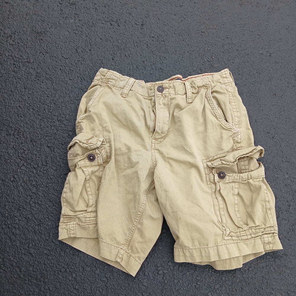 American Eagle Outfitters Cargo Shorts Mens 36 Beige Classic Cotton Pockets